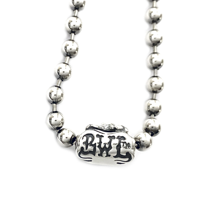 BILL WALL LEATHER/ BALL CHAIN 4MM W/L & CROSSBONES | C．R．E